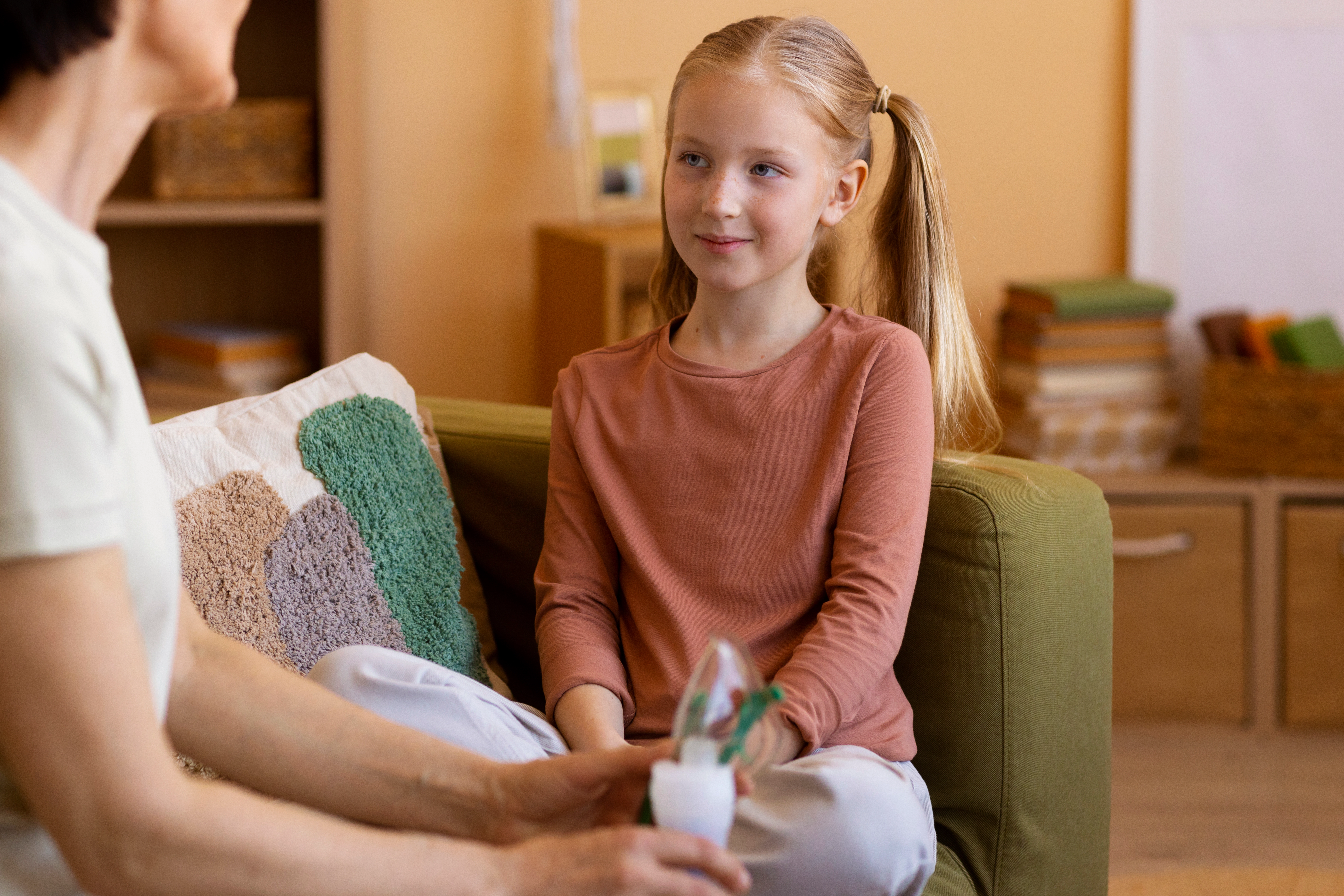 Child receiving counselling support